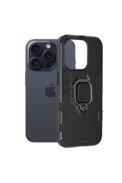 OEM High-Protection Case for iPhone 15 Pro, Premium, B1265, Thermoresistant Plastic, Intense Darkness