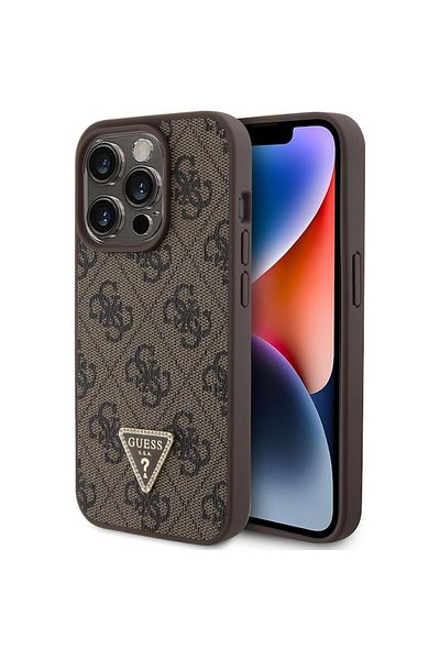 Guess Case for iPhone 15 Pro, O31, Leather, Brown