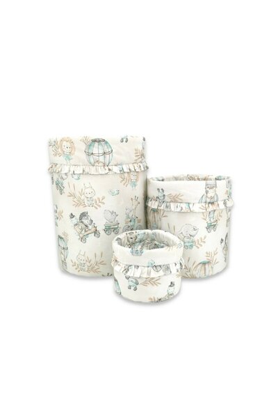 MimiNu Toy storage box, MimiNu, Set of 3 round baskets with generous dimensions for toys