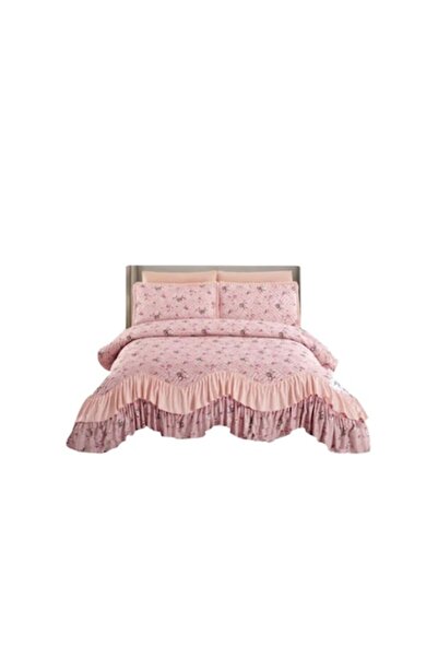 JOJO HOME Quilt and 2 pillowcases, Finet, floral, M3, 3 pieces, 2 persons, 220x270cm, Coral P