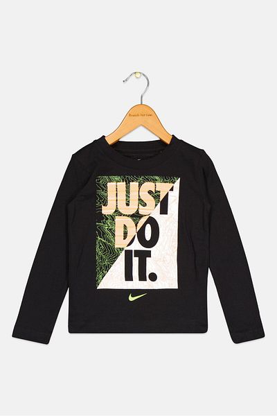 Nike Toddlers Boy Sportswear Fit Long Sleeve Training T-Shirts, Black