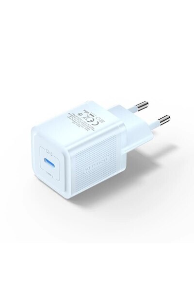 Vention Încărcător de perete UE, GaN, 20W, Tip-C, Încărcare inteligentă, E80, Policarbonat, Albastru