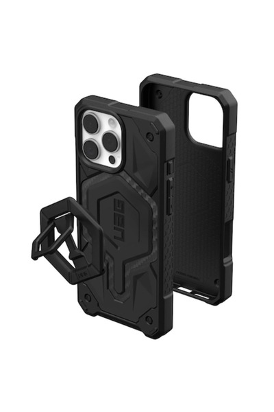 UAG Husa pentru iPhone 16 Pro Max, I65, Policarbonat, Carbon Fiber/Black Stand