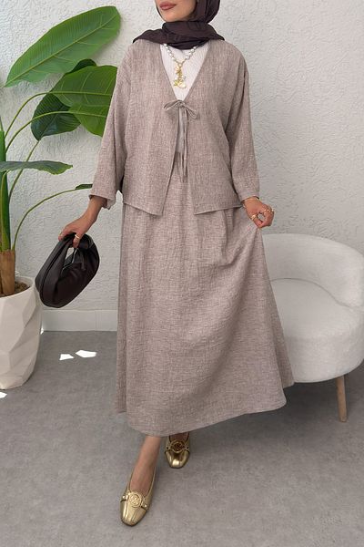 Salih Çelebi Set de fuste kimono cu șireturi 2367 - MARO LACAT