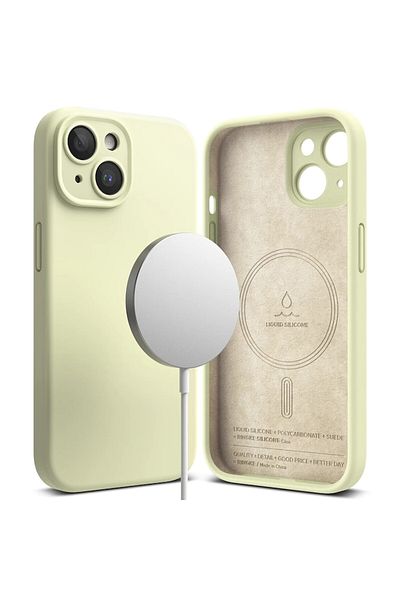 Axios Protective Case for iPhone 15 Plus, Ergonomic, B696, Hard Plastic, Sunny Lime