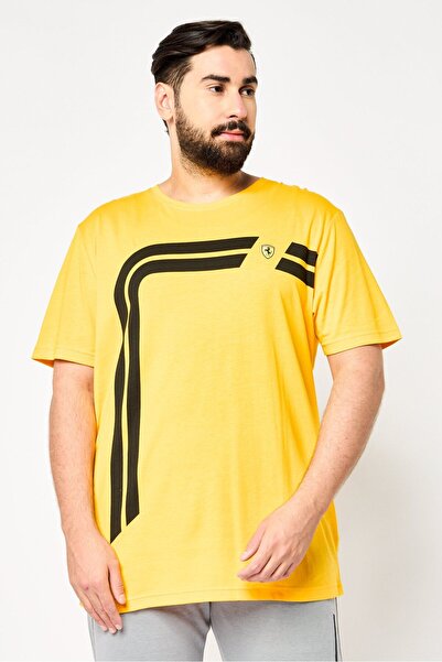 Scuderia Ferrari Men Sportswear Fit Short Sleeve Outdoor T-shirt, Yellow