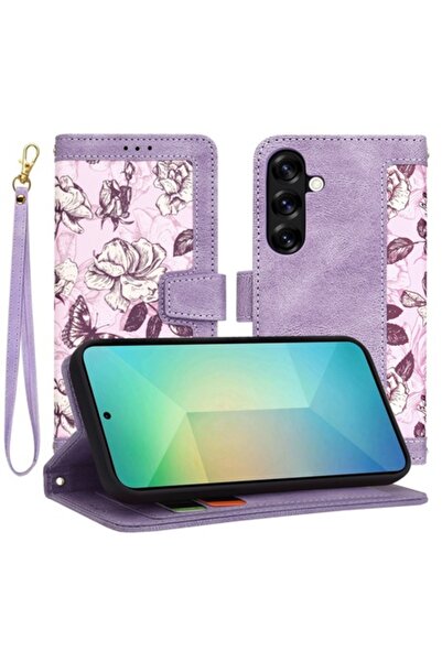 AXIO Husa pentru Samsung Galaxy S25, Q66, Piele ecologica, Mysterious Purple