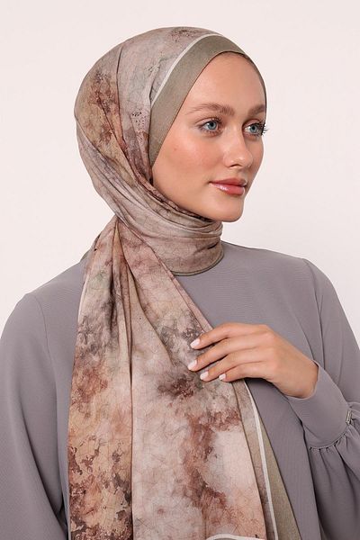 LuvenSara Patterned Silk Shawl |   Beige