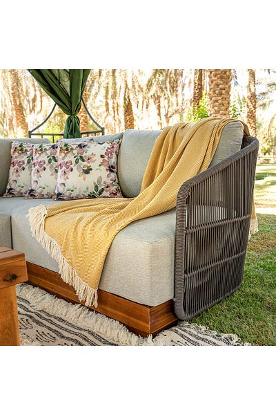 Cottage بطانية محبوكة من القطن بنسبة 100%