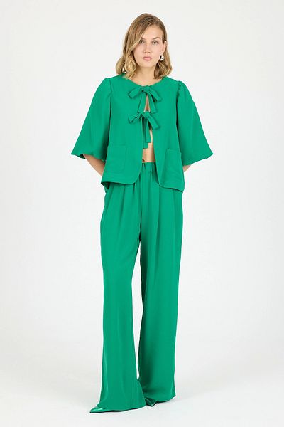 jenisse 2J252202 Crepe Binding Jacket B. Green