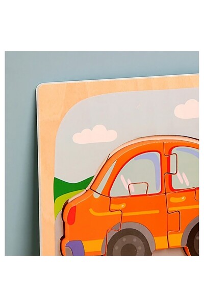 dalip 3D Montessori Wooden Puzzle for Kids, Car Model, 0-3 yrs, 5 pcs