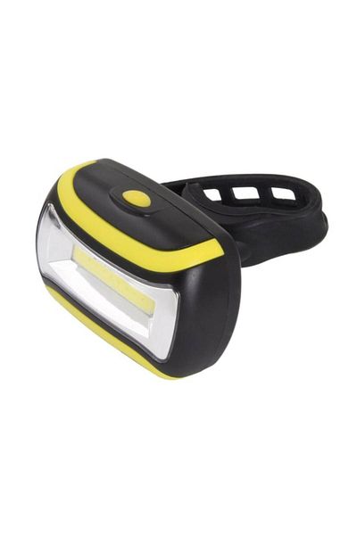 OEM Lumină față pentru bicicletă cu LED COB, 100 lm, alimentată de 3 baterii AAA, 3 opțiuni de iluminare, Evolium, negru