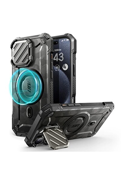 AXIO Carcasă pentru iPhone 16 Pro Max, Q81, Policarbonat, Gri Camuflaj