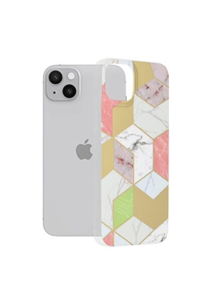 OEM Carcasă de telefon pentru Apple iPhone 14 Plus, seria Techsuit Marble, hexagonală violetă