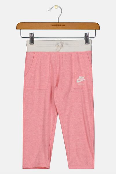 Nike Kids Girl Drawstring Brand Logo Outdoor Track Pants, Pink