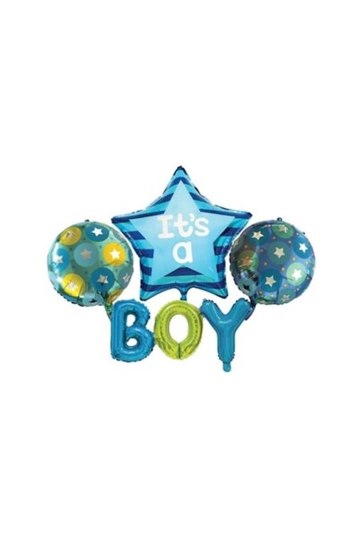Evolium Set de 4 baloane It's a boy Albastru