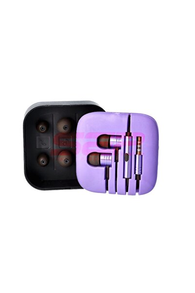 OEM Metal in-ear earphones with microphone and 3.5 mm jack, clear sound and powerful bass, Purple