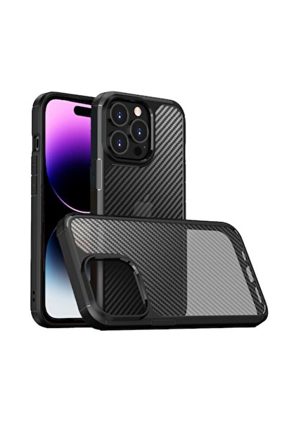 OEM Carcasă pentru iPhone 14 Pro Max, Carbon Fuse, Poliuretan, Negru