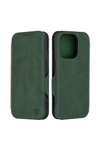 OEM Husă de înaltă protecție pentru iPhone 15 Pro Techsuit Safe Wallet Plus, aspect elegant, verde