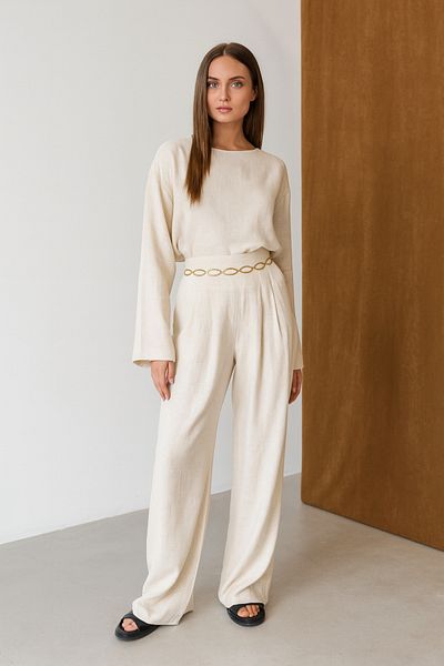 My Blog Natural Marisol Blouse Trousers Suit - 8760