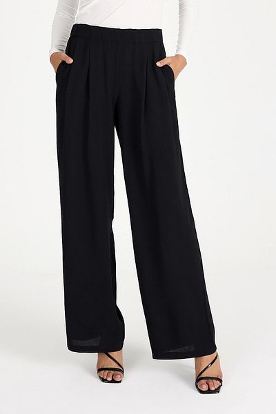jenisse 4J254403 Crepe Elastic Pants Black