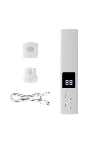 Flippy Pilă electrică pentru animale de companie, rabatabilă, încărcare USB, laser pentru joacă, capac anti-praf, afișaj electronic, alb