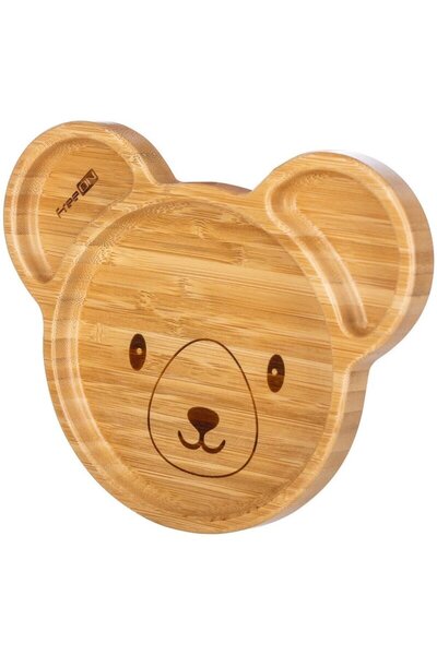 FreeON Farfurie compartimentata, FreeON, Din bambus, Cu ventuza