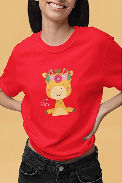 ArtYus Unisex Bărbați/Femei Girafă Colorat cu imprimeu supradimensionat bumba...