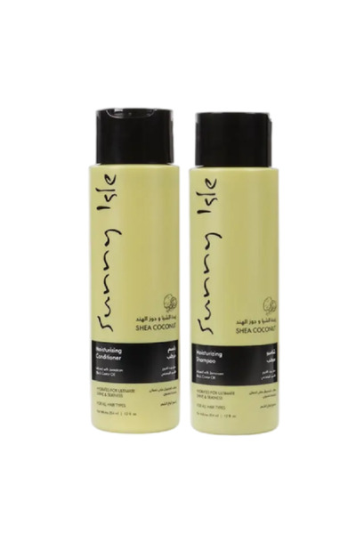 Sunny Isle مجموعة شامبو وبلسم الترطيب العميق بزبدة الشيا وجوز الهند للشعر الك...
