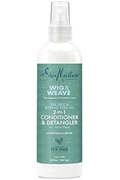 Shea Moisture 2-in-1 Leave-in Conditioner for Wig Detangling with Tea Tree Oil and Borage Seed Oil,