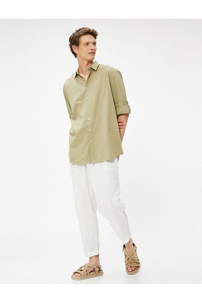 Koton Classic Collar Shirt Buttoned Long Sleeve Cotton