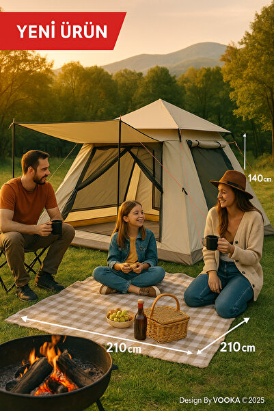 MO DOU 6 Kişilik Otomatik Kamp Çadırı – Sineklikli & 3000 mm Su Geçirmez Outdoor Çadır