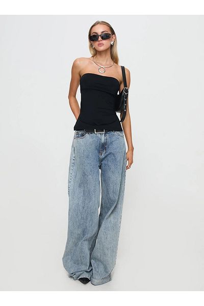 fablair Strutter Strapless - Slim Fit Strapless Crop Blouse