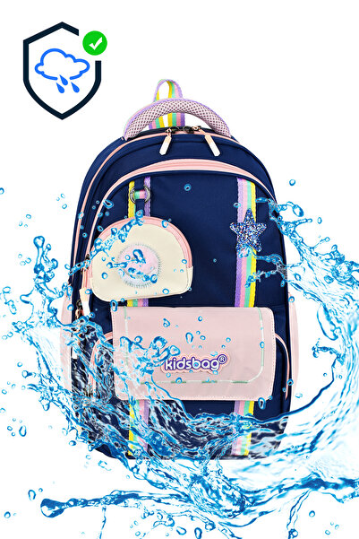 great bags Kapaklı Kore Model Kız Çocuk Ortopedik Sırt Destekli İlkokul Çantası Folyolu Beslenme Ve Kalemlik