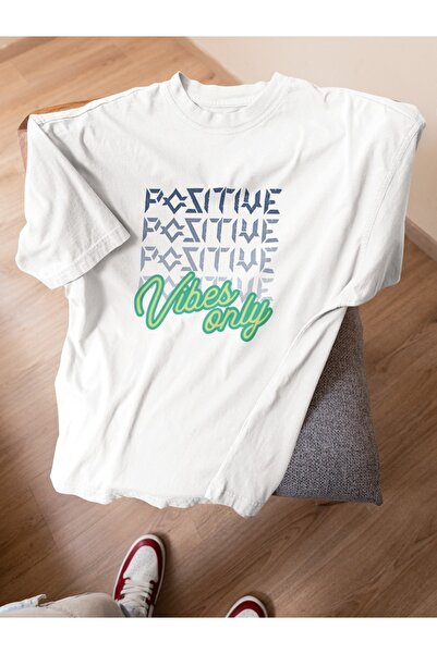 ArtYus Unisex Bărbați/Femei Positive Vibe Only Colorful cu imprimeu supradime...