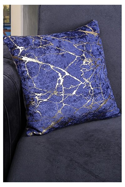 Evimora Home غطاء وسادة مزخرف مخملي إيطالي مطلي بالذهب