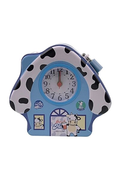 OEM Cutie de bani metalică cu ceas din plastic, machetă de casă, 14x13cm, alb...