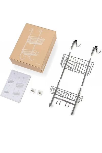 OEM Raft pentru baie din otel inoxidabil, 30 x 59.3 x 18.9 cm, argintiu