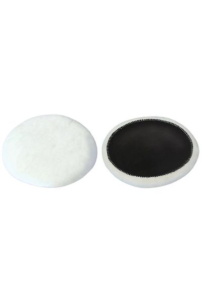 GFN Disc de lustruit din lână fină cu velcro, finisaje auto, diametru 180 mm, culoare albă