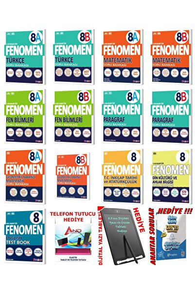Fenomen Yayıncılık LGS 8.SINIF FENOMEN A VE B SERİSİ SORU BANKASI TÜM DERSLER...