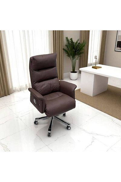 Al Saada Home Limited Quantity Rotating Office Chair 127×77×73 - Brown