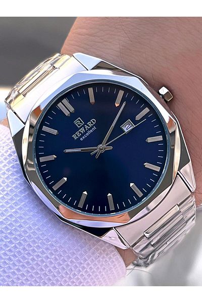 Reward Steel Cord Calendar Featured 5 Atm Water Resistant Men Wrist Watch Vs.Blkt.0519
