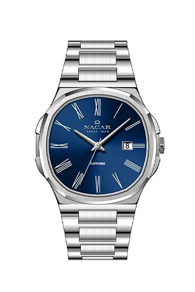 Nacar Sapphire Glass Classic Silver Men's Watch Nc33-298377-Alm
