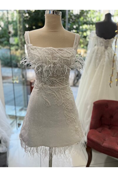 ABAD.HANDMADE After Mini Wedding Dress with Tug Detail Sewn to Order