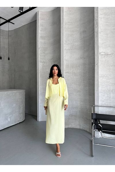 aytenli U-Neck Rope Strap Flowy Maxi Dress Mid-Length Shirt Dress Shirt Double Modal Suit