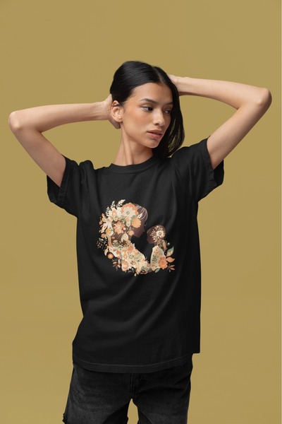 ArtYus Unisex Bărbați/Femei Siluetă Mamă Copil Colorat cu imprimeu supradimen...