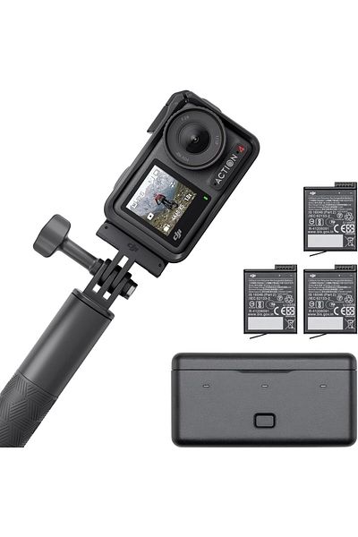 DJI Osmo Action 4 Adventure Combo - Waterproof Action Camera with 4K/120fps, 1/1.3 Inch Sensor, 10-b