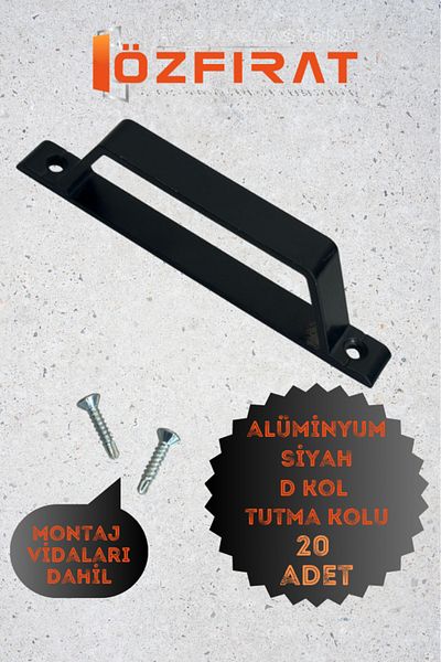 ÖZFIRAT PVC YAPI Carcasa D din aluminiu de culoare neagra / 20 buc