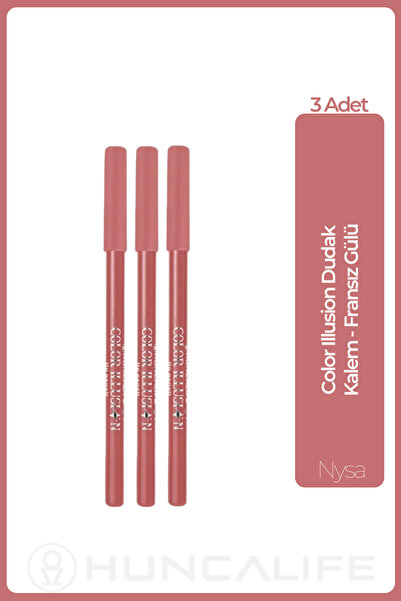 Huncalife Color Illusion Lip Liner French Rose - 3 Pieces