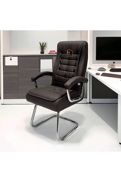 Al Saada Home Swivel Office Chair - Leather - Coffee
